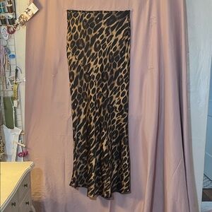 Commense Leopard Print Maxi Skirt